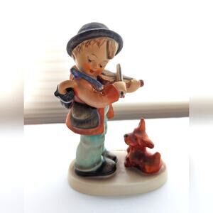 Vintage Goebel Hummel Puppy Love #1 Porcelain Boy Dog Violin Figurine